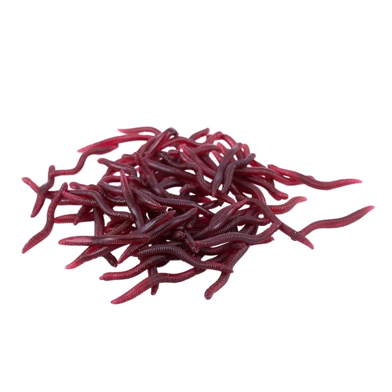 80 x Red Plastic Earthworms Apples Primers Lures for Fishing 
80 x Red Plastic Earthworms Apples Primers Lures for Fishing