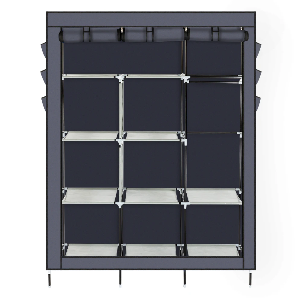 69" High-Leg Non-Woven Fabric Assembled Cloth Wardrobe Gray Dust-Proof Classified Rack Cover Elegant Dark Grey Bedroom Garderobe
69" High-Leg Non-Woven Fabric Assembled Cloth Wardrobe Gray Dust-Proof Classified Rack Cover Elegant Dark Grey Bedroom Garderobe