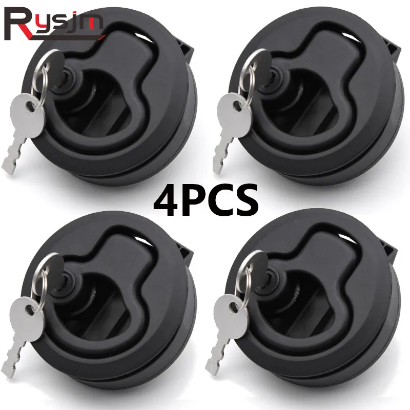 4 Pieces Black 2inch Round Flush Pull Slam Latch Lift Slam Latch Hardware With Lock Key Kit For Boat RV Yacht Accessories
4 Pieces Black 2inch Round Flush Pull Slam Latch Lift Slam Latch Hardware With Lock Key Kit For Boat RV Yacht Accessories