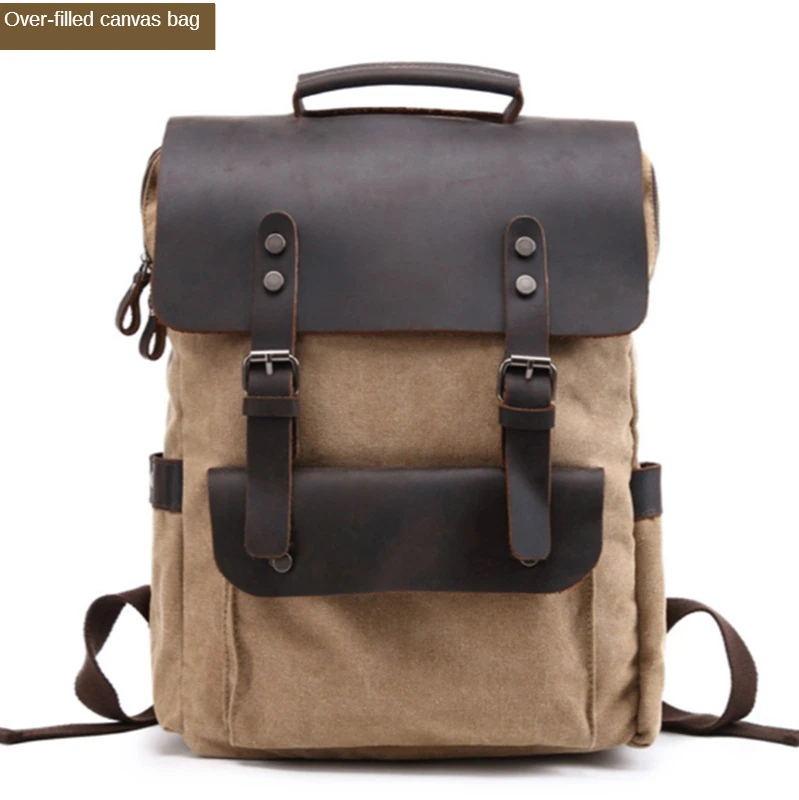 Oil Waxed Traveling Students Rucksacks Large Capacity Waterproof Laptop Daypacks Pure Cotton Canvas Leather Backpacks
Oil Waxed Traveling Students Rucksacks Large Capacity Waterproof Laptop Daypacks Pure Cotton Canvas Leather Backpacks