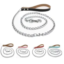 Anti-bite dog leash iron chain pet leash pure cowhide handle iron chain leather dog chain pet supplies 1pc 
Anti-bite dog leash iron chain pet leash pure cowhide handle iron chain leather dog chain pet supplies 1pc