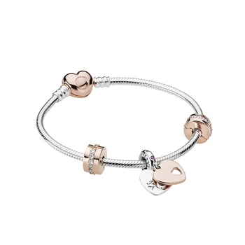 Authentic 925 Sterling Silver Rose In My Heart Europe Bracelet Set Fit Original Women Bead Charm Bangle Gift DIY Jewelry
Authentic 925 Sterling Silver Rose In My Heart Europe Bracelet Set Fit Original Women Bead Charm Bangle Gift DIY Jewelry