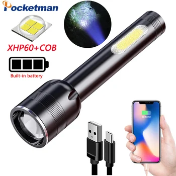 Newest XHP60+COB Led Flashlight Telescopic Zoom Flashlight Torch Built-in battery Smart Power Display Power Bank Lantern Lamp
Newest XHP60+COB Led Flashlight Telescopic Zoom Flashlight Torch Built-in battery Smart Power Display Power Bank Lantern Lamp
