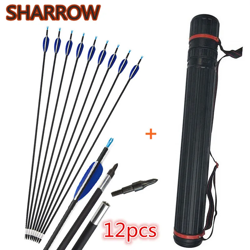 12pcs 32" Archery Carbon Arrow Spine 700 ID 5.2mm Carbon Arrows + 1pc Arrow Tube For Bow Outdoor Training Shooting Accessories
12pcs 32" Archery Carbon Arrow Spine 700 ID 5.2mm Carbon Arrows + 1pc Arrow Tube For Bow Outdoor Training Shooting Accessories