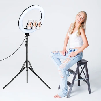 Photography 21Inch LED Ring Light Dimmable 3000K-6000K with Tripod Stand Remote Contro for Selfie Makeup Live Streaming Vlogging
Photography 21Inch LED Ring Light Dimmable 3000K-6000K with Tripod Stand Remote Contro for Selfie Makeup Live Streaming Vlogging