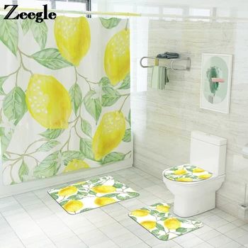 Lemon Print Bath Mat Microfiber Shower Curtain Bathroom Carpet Set Anti Slip Mats for Bathroom Water Absorbent Rug Suit
Lemon Print Bath Mat Microfiber Shower Curtain Bathroom Carpet Set Anti Slip Mats for Bathroom Water Absorbent Rug Suit