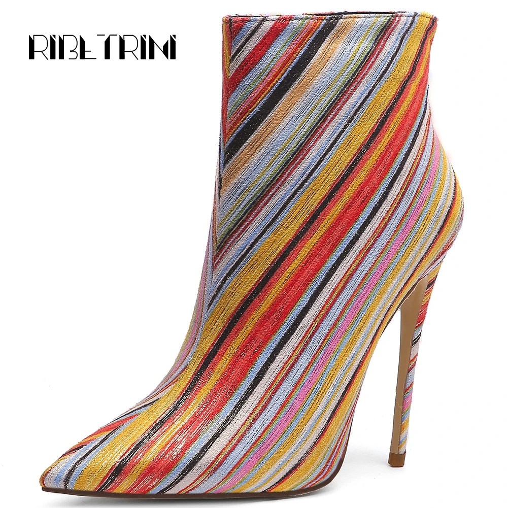 RIBETRINI Women Colorful Rainbow Spring Autumn Shoes For Women Sexy Thin High Heel Pointed Toe Zipper Mid Calf Boots Big Size 45
RIBETRINI Women Colorful Rainbow Spring Autumn Shoes For Women Sexy Thin High Heel Pointed Toe Zipper Mid Calf Boots Big Size 45