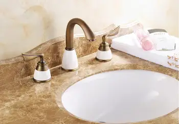 Vidric Luxury 3 Piece Set Faucet Bathroom Mixer Deck Mounted Sink Tap Basin Toilet Faucet Set Golden Finish 8' widespread Mixer
Vidric Luxury 3 Piece Set Faucet Bathroom Mixer Deck Mounted Sink Tap Basin Toilet Faucet Set Golden Finish 8' widespread Mixer