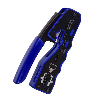 RJ45 Crimp Tool Pass Through Cutter for Cat6 Cat5 Cat5E 8P8C Modular Connectors All-In-One Wire Tool
RJ45 Crimp Tool Pass Through Cutter for Cat6 Cat5 Cat5E 8P8C Modular Connectors All-In-One Wire Tool