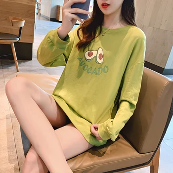 Solid Color Simple Mid-length T-shirt Women's Autumn 2020 New Style Pure Cotton Long Sleeve Loose-Fit Printed Shirt 7828 
Solid Color Simple Mid-length T-shirt Women's Autumn 2020 New Style Pure Cotton Long Sleeve Loose-Fit Printed Shirt 7828