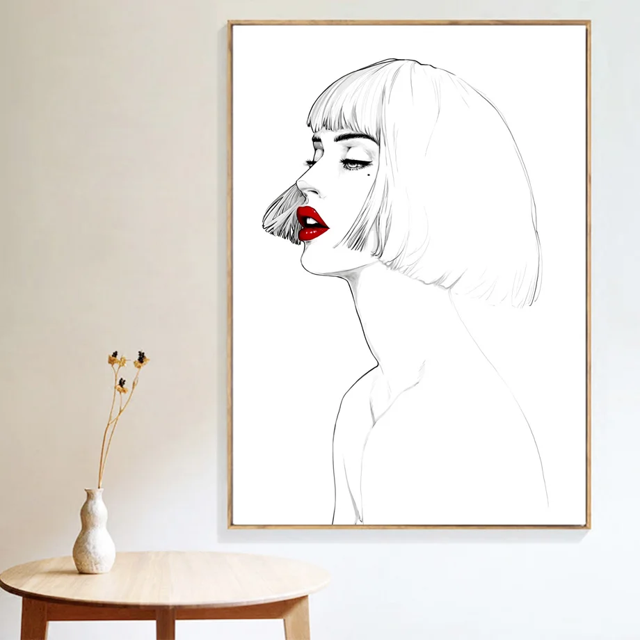 

Sexy Red Lips Girl Lip Quote Nordic Posters And Prints Wall Art Canvas Painting Wall Pictures For Living Room Bedroom Home Decor