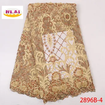 NIAI Gold African Lace Fabric Embroidery 2019 High Quality French Handmade Beaded Tulle Lace Fabrics For Weddind Dress XY2896B-4
NIAI Gold African Lace Fabric Embroidery 2019 High Quality French Handmade Beaded Tulle Lace Fabrics For Weddind Dress XY2896B-4