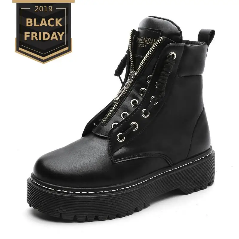New PU Leather Ankle Boots Women Fall Winter Flat Platform Shoes Plus Size 35-42 Martins Boots Zip Motorcycle Booties
New PU Leather Ankle Boots Women Fall Winter Flat Platform Shoes Plus Size 35-42 Martins Boots Zip Motorcycle Booties
