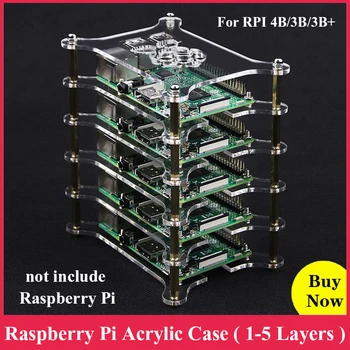 Raspberry Pi Acrylic Case 1-5 Layers Transparent Case Enclosure Shell for Raspberry Pi 4 3 4B 3B 3 B+
Raspberry Pi Acrylic Case 1-5 Layers Transparent Case Enclosure Shell for Raspberry Pi 4 3 4B 3B 3 B+