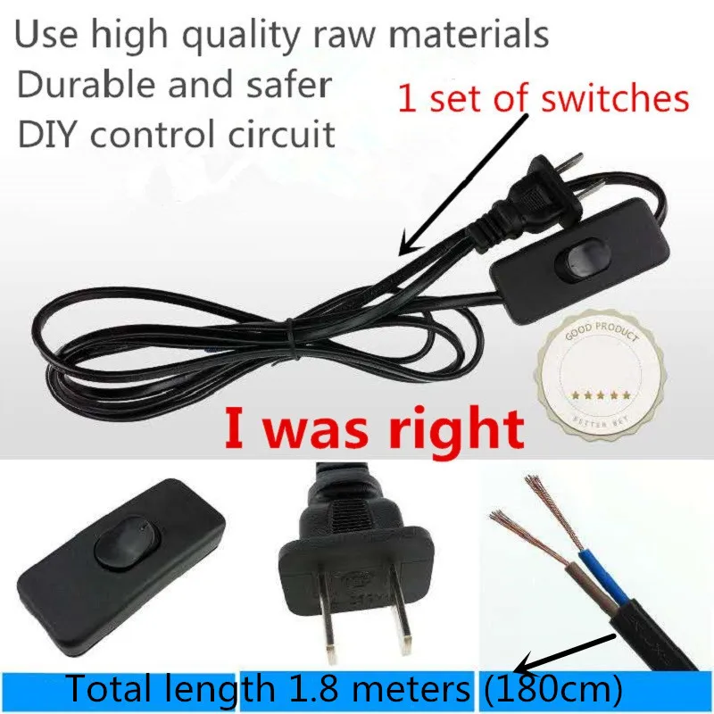 1 set of button switch with plug 303 rocker button switch table lamp switch with wire DIY switch controller household appliances
1 set of button switch with plug 303 rocker button switch table lamp switch with wire DIY switch controller household appliances
