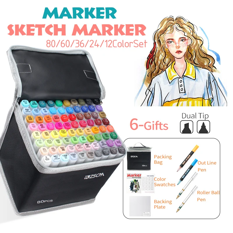 12/24/36/60/80 Colors Art Markers Manga Drawing Markers Pen Drawing Sketch Pens Alcohol Based Marker Pen Art Supplies Set
12/24/36/60/80 Colors Art Markers Manga Drawing Markers Pen Drawing Sketch Pens Alcohol Based Marker Pen Art Supplies Set