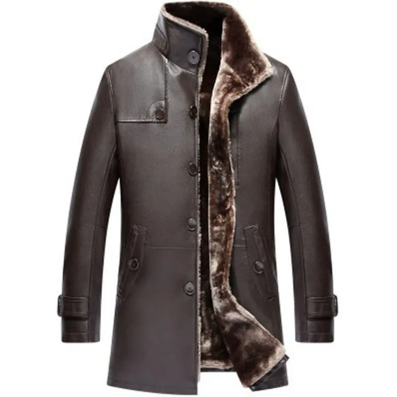 Smart Casual Winter Warm Mens Thick Wool Lining Pu Leather Jackets Single Breasted Stand Collar Slim Fit Plus Size Male Coats
Smart Casual Winter Warm Mens Thick Wool Lining Pu Leather Jackets Single Breasted Stand Collar Slim Fit Plus Size Male Coats