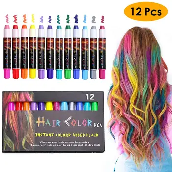 12 Color Temporary Hair Chalk Pens Crayon Salon Washable Hair Color Dye Face Kit Safe for Makeup Party Christmas Gift for Kids
12 Color Temporary Hair Chalk Pens Crayon Salon Washable Hair Color Dye Face Kit Safe for Makeup Party Christmas Gift for Kids