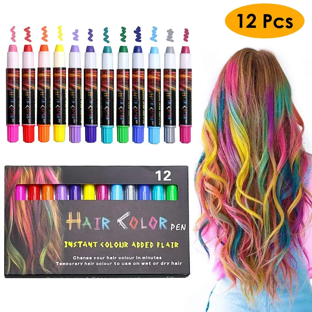 Меловые ручки для волос 12 цветов карандаш набор окрашивания в салоне безопасен