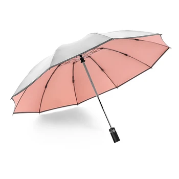 Automatic Titanium Silver Umbrella Contrary Three-fold Umbrellas 10 Bones Folding Sun Umbrella Parasol Umbrella
Automatic Titanium Silver Umbrella Contrary Three-fold Umbrellas 10 Bones Folding Sun Umbrella Parasol Umbrella