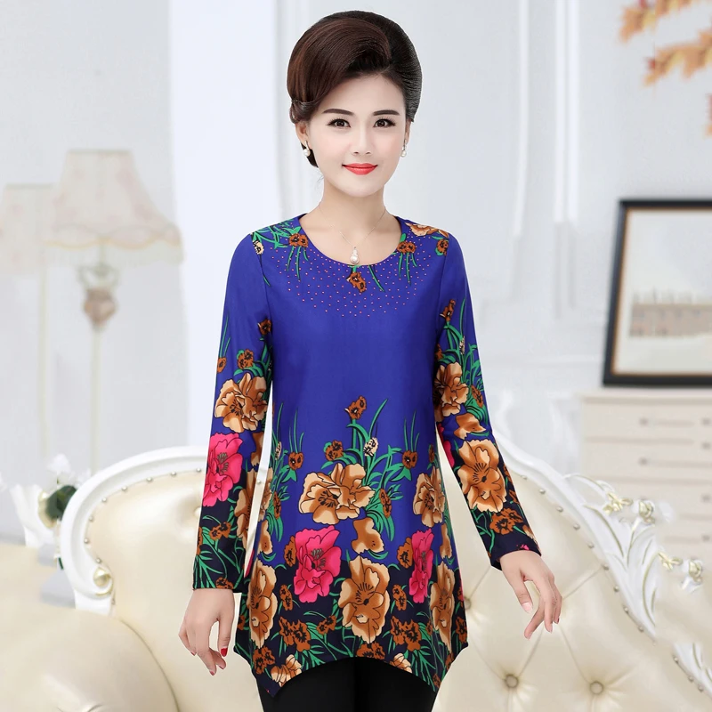 Floral Printed O-Neck Long Sleeve T-Shirts For Women Tee Tops Spring Fall New Casual 5XL Plus Size Middle Age Mother Pullover
Floral Printed O-Neck Long Sleeve T-Shirts For Women Tee Tops Spring Fall New Casual 5XL Plus Size Middle Age Mother Pullover