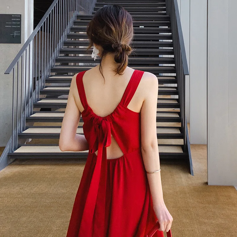 Dress Women's Mid-length Korean-style 2020 New Style Summer Fashion Casual Backless Sexy High-waisted Slim Fit Big Hemline-Shape
Dress Women's Mid-length Korean-style 2020 New Style Summer Fashion Casual Backless Sexy High-waisted Slim Fit Big Hemline-Shape