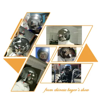 Mirror Silver Chrome Vespa New Retro Vintage Motorcycle Helmet Chopper Scooter Synthetic 3/4 Open Face Casco
Mirror Silver Chrome Vespa New Retro Vintage Motorcycle Helmet Chopper Scooter Synthetic 3/4 Open Face Casco
