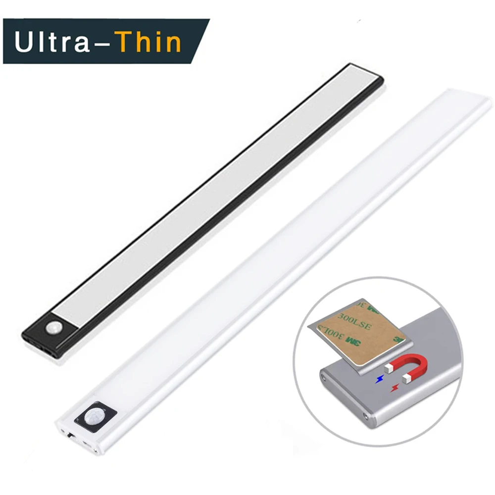 Ultra-thin Hand Sweep/PIR Motion Sensor LED Under Cabinet Light Lamp USB Rechargeable Wardrobe Closet Cupboard Magent Install Ultra-thin Hand Sweep/PIR Motion Sensor LED Under Cabinet Light Lamp USB Rechargeable Wardrobe Closet Cupboard Magent Install