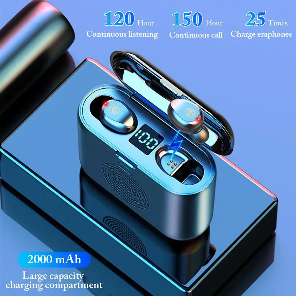 F9 2 in 1 Sound TWS Wireless Earphones Bluetooth Earphone 5.0 LED Waterproof Handsfree Headset Sports Headphones With Microphone
F9 2 in 1 Sound TWS Wireless Earphones Bluetooth Earphone 5.0 LED Waterproof Handsfree Headset Sports Headphones With Microphone