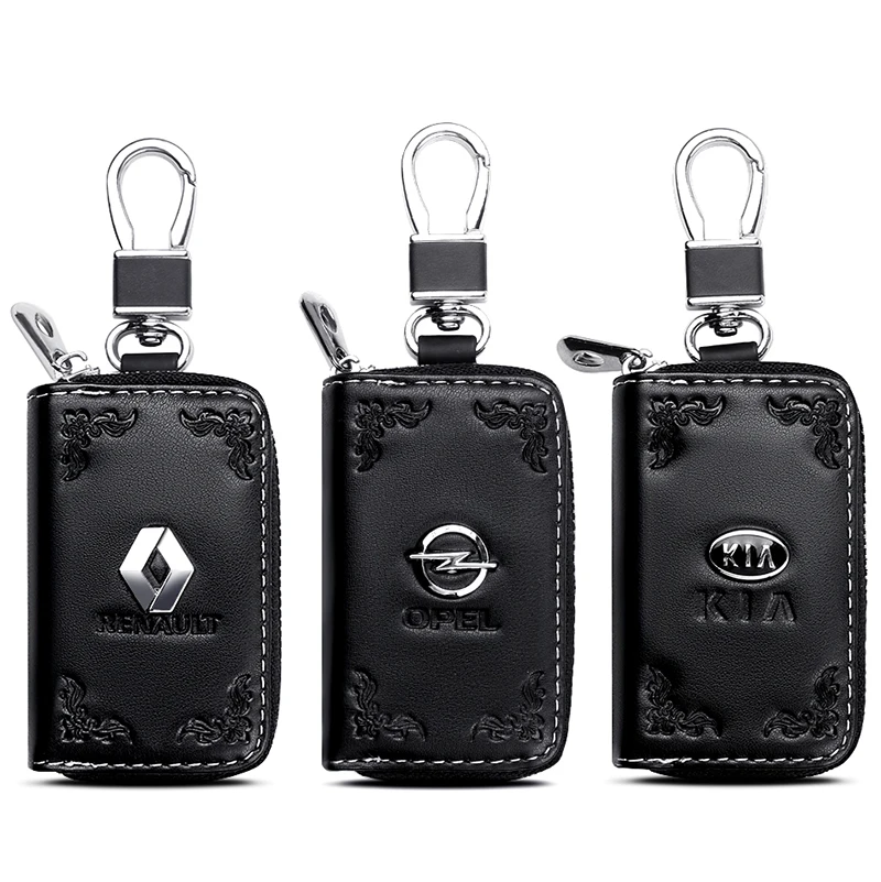 Genuine Leather Car Key Wallet Men Key Holder Pattern Carving Keychain Covers Zipper Case Bag For Car Brand key Accessories
Genuine Leather Car Key Wallet Men Key Holder Pattern Carving Keychain Covers Zipper Case Bag For Car Brand key Accessories