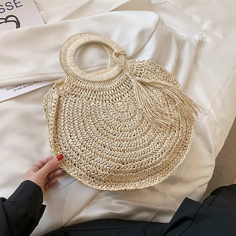 Summer Woven Beach Tote - Handcrafted Straw Shoulder Bag 31 H7a9f64eb302e4ed99ce66c6b2ebdbf1ae