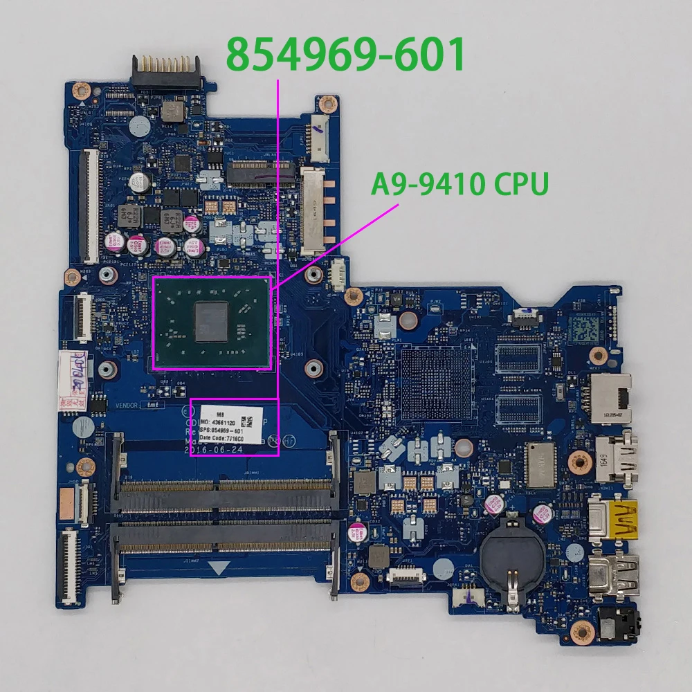 Genuine 854969-601 854969-001 CDL51 LA-D712P UMA w A9-9410 CPU Laptop Motherboard Mainboard for HP 15 15-BA Series NoteBook PC
Genuine 854969-601 854969-001 CDL51 LA-D712P UMA w A9-9410 CPU Laptop Motherboard Mainboard for HP 15 15-BA Series NoteBook PC