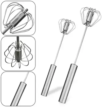 Semi-automatic Egg Beater Stainless Steel Egg Whisk Manual Rotate Handheld Mixer Self Turning Egg Stirrer For Kitchen Egg Tools
Semi-automatic Egg Beater Stainless Steel Egg Whisk Manual Rotate Handheld Mixer Self Turning Egg Stirrer For Kitchen Egg Tools