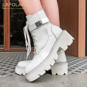 Lapolaka New Fashion Genuine Leather Ankle Boots Women Shoes Platform Comfy Zip Up On Sale Hot Shoes Ladies Boots Female 
Lapolaka New Fashion Genuine Leather Ankle Boots Women Shoes Platform Comfy Zip Up On Sale Hot Shoes Ladies Boots Female