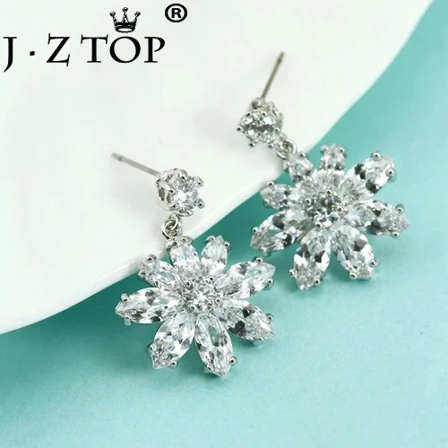 JZTOP Brand Zircon Flowers Stud Earrings Exquisite Crystal Snowflake Earrings Hypoallergenic Earrings For Women Jewelry
JZTOP Brand Zircon Flowers Stud Earrings Exquisite Crystal Snowflake Earrings Hypoallergenic Earrings For Women Jewelry