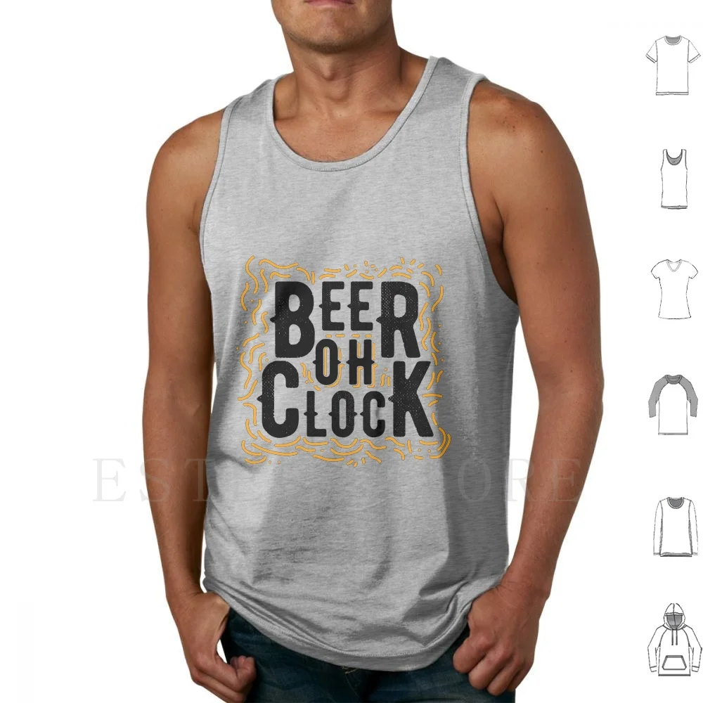 

Beer Oh Clock Tank Tops Vest Sleeveless Beer Time Of Day Party Jga Once Upon A Time Drink Fun Retro