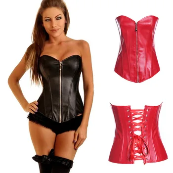 Classic Leather-Pu Zipper Corset Palace Corset Tailored Clothes Corset 
Classic Leather-Pu Zipper Corset Palace Corset Tailored Clothes Corset