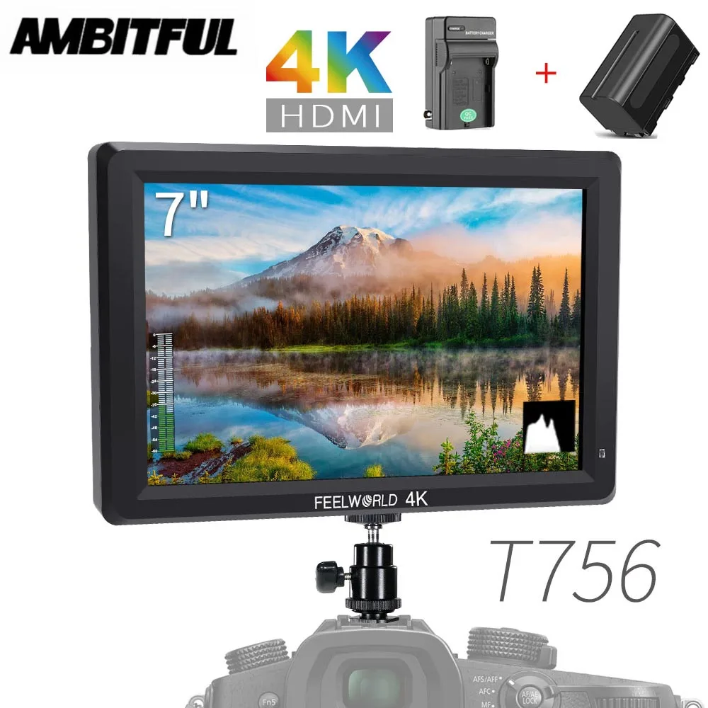 FEELWORLD T756 7'' 1920x1200 4K HDMI Input Output IPS On Camera Field Monitor + NP750 Battery Charger for Camera
FEELWORLD T756 7'' 1920x1200 4K HDMI Input Output IPS On Camera Field Monitor + NP750 Battery Charger for Camera