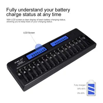 1Set 16 Slot Smart AA AAA NiMH NiCD Rechargeable Battery Charger with LCD Screen with Wall Adapter D08A
1Set 16 Slot Smart AA AAA NiMH NiCD Rechargeable Battery Charger with LCD Screen with Wall Adapter D08A