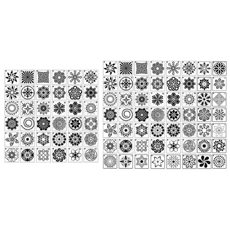 36/56pcs Mandala Stencils DIY Drawing Template Wall Painting for Tile Rock Decor | Канцтовары для офиса и дома
