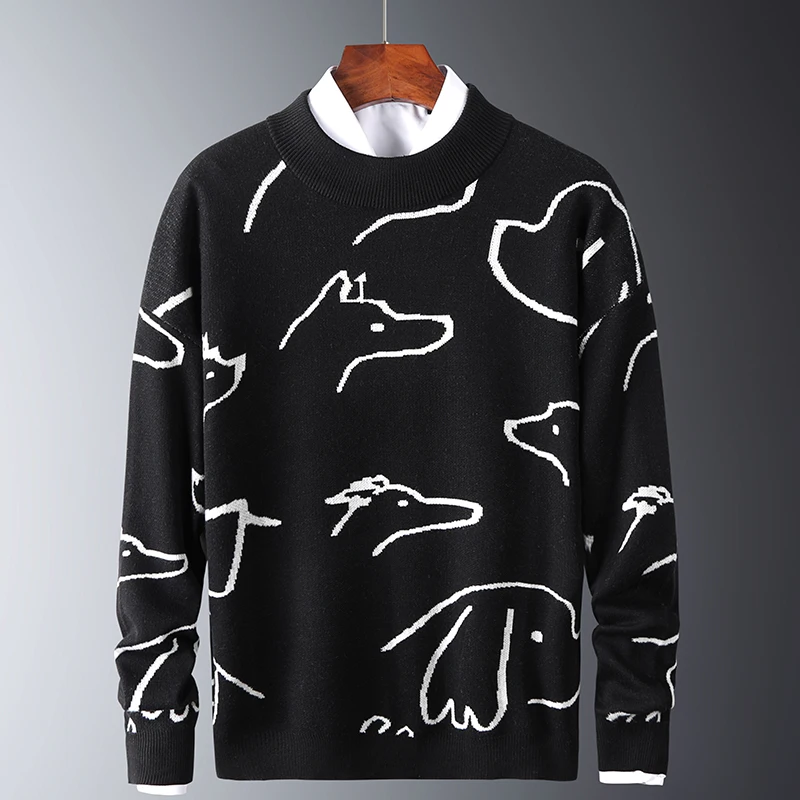 Mens Autumn Casual Sweaters Fit Knitted Trendy Slim Sweaters Cotton Long Sleeve Round Collar Male Warm Pullovers Graffiti Style
Mens Autumn Casual Sweaters Fit Knitted Trendy Slim Sweaters Cotton Long Sleeve Round Collar Male Warm Pullovers Graffiti Style