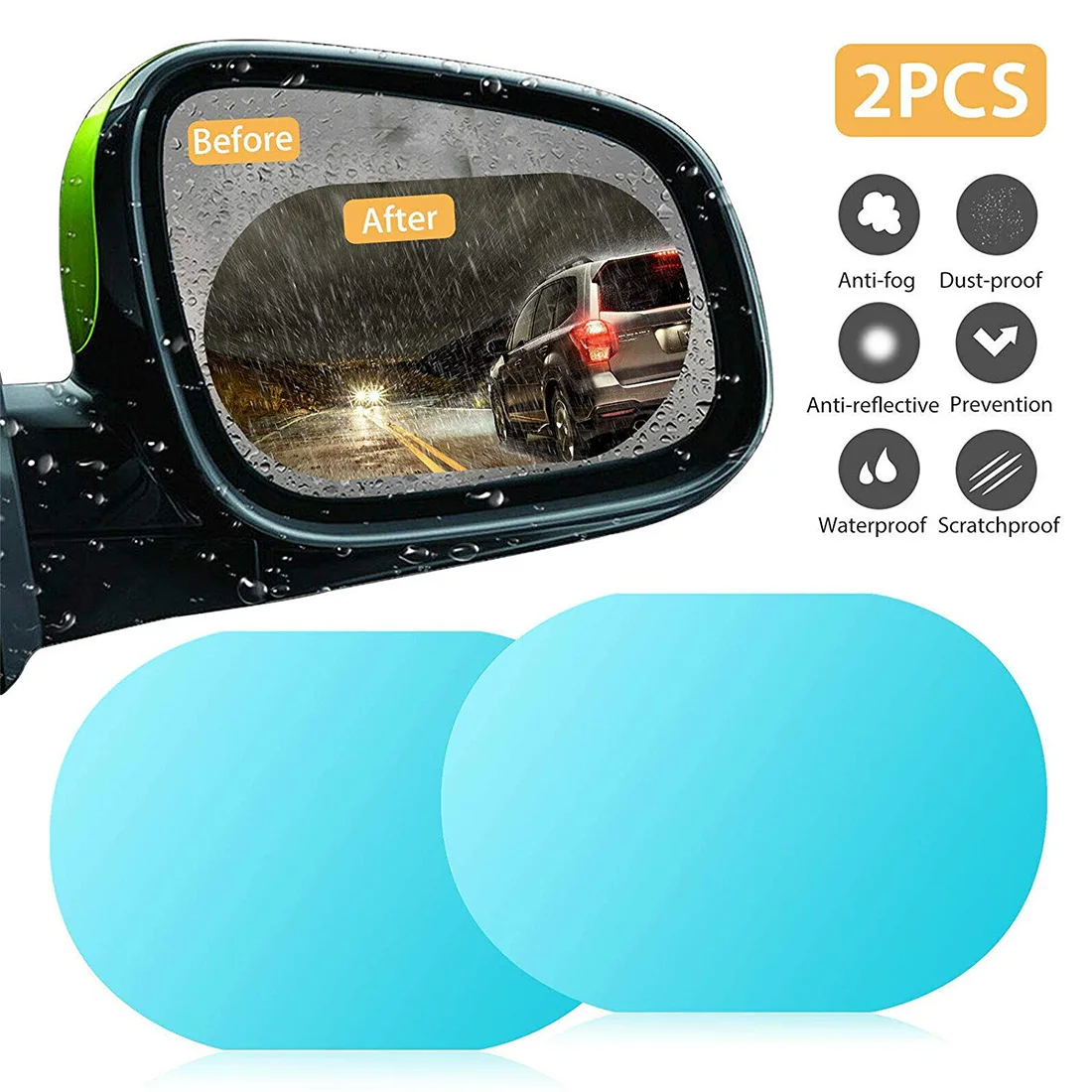 2Pcs Car anti-reflective Anti Water Mist Film Anti Fog Rainproof Rearview Mirror Protective Film Cover
2Pcs Car anti-reflective Anti Water Mist Film Anti Fog Rainproof Rearview Mirror Protective Film Cover