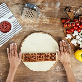 Wood Embossing Rolling Pin Fondant Cake Dough Cookies Noodle Biscuit Vintage Pattern Engraved Roller For Home Festive Supplies
Wood Embossing Rolling Pin Fondant Cake Dough Cookies Noodle Biscuit Vintage Pattern Engraved Roller For Home Festive Supplies