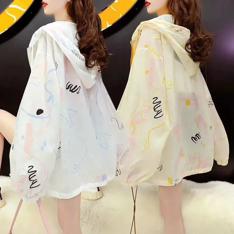 Summer Sun Protection Clothing Thin Women Sunscreen Clothes Loose Casual Hooded Printed Jacket Student Girl Outerwear Tops
Summer Sun Protection Clothing Thin Women Sunscreen Clothes Loose Casual Hooded Printed Jacket Student Girl Outerwear Tops