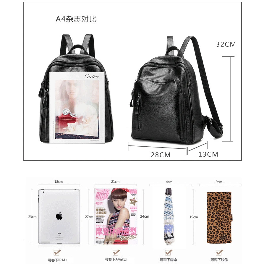 Backpack Genuine Leather Women's 2019 New Style Korean-style Versatile College Style Leather Backpack Multi-functional Dual Purp
Backpack Genuine Leather Women's 2019 New Style Korean-style Versatile College Style Leather Backpack Multi-functional Dual Purp