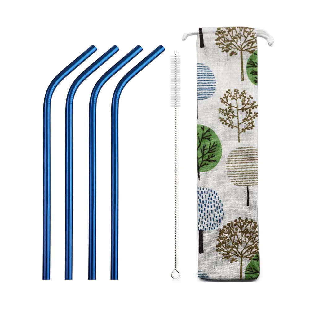 6pcs 304 Stainless Steel Fruit Juice Drinking Straw Metal Blue Straw Set Reusable Bent Straw Set with Cleaner Brush Storage Bag
6pcs 304 Stainless Steel Fruit Juice Drinking Straw Metal Blue Straw Set Reusable Bent Straw Set with Cleaner Brush Storage Bag