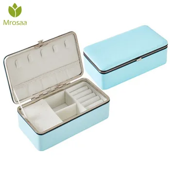 Korean Style Fresh And Simple Girl Earrings Plate Jewelry Box Protable Leather Earrings Ring Multi-function Jewelry Storage Box 
Korean Style Fresh And Simple Girl Earrings Plate Jewelry Box Protable Leather Earrings Ring Multi-function Jewelry Storage Box