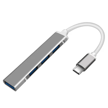 Type-C to HUB USB-C to 4-Port USB3.0 High-Speed Splitter OTG Aluminum Alloy Docking Station GRAY
Type-C to HUB USB-C to 4-Port USB3.0 High-Speed Splitter OTG Aluminum Alloy Docking Station GRAY