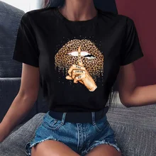 Summer Fashion Shirt Graphic T Shirt Women Tops Base O-neckBlack Tees Kiss Leopard Lip Funny Girls Tshirt
Summer Fashion Shirt Graphic T Shirt Women Tops Base O-neckBlack Tees Kiss Leopard Lip Funny Girls Tshirt