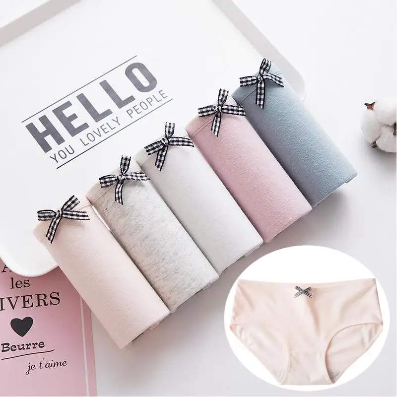5Pcs/lot Fashion Women's Cotton Panties Girl Bow Cute Briefs Sexy Lingerie Underwear Breathable Plus Size Solid Color Panty
5Pcs/lot Fashion Women's Cotton Panties Girl Bow Cute Briefs Sexy Lingerie Underwear Breathable Plus Size Solid Color Panty